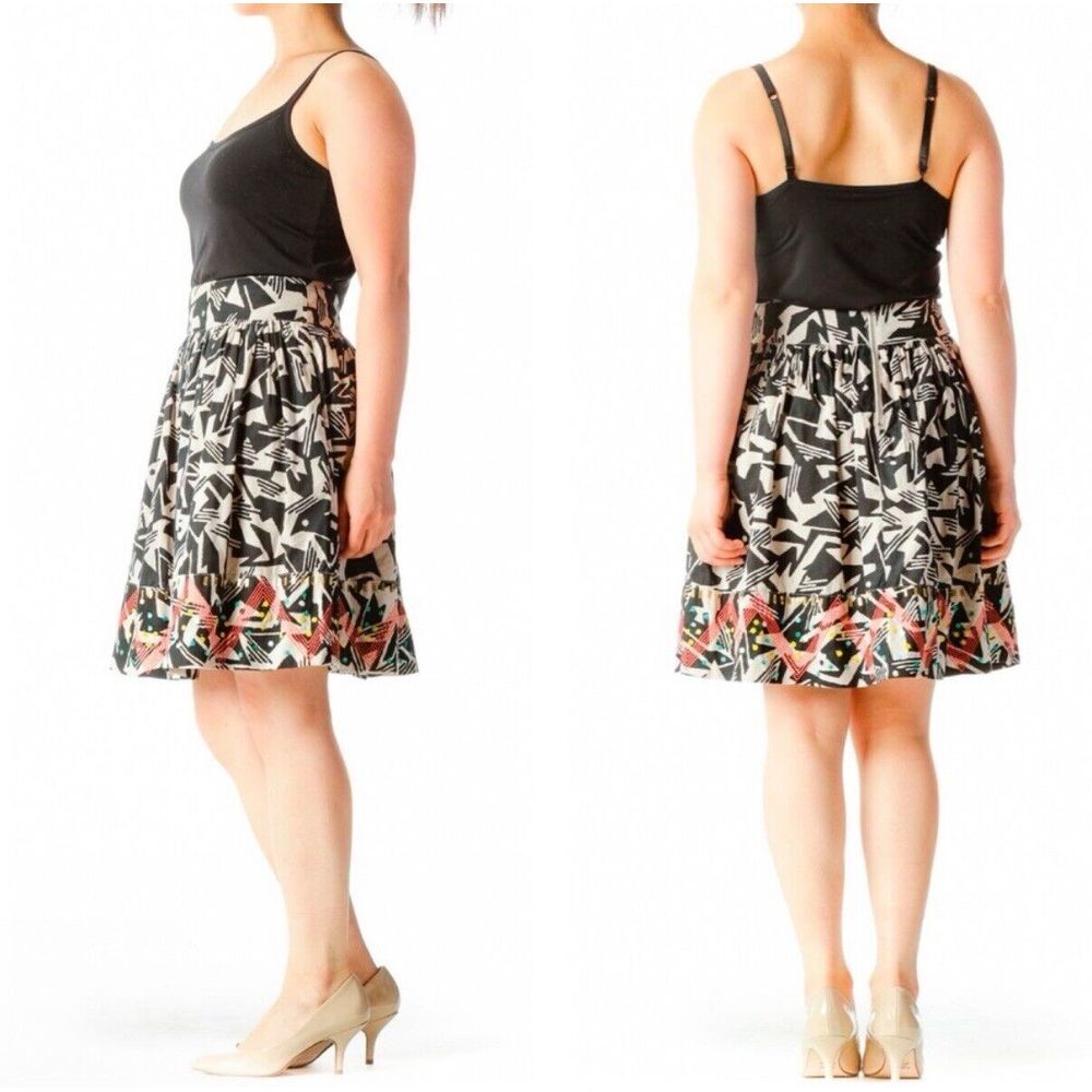 Anthropologie | Odille Abstract‎ Sequin Skirt | A-Line | 6 | Embroidered Lined